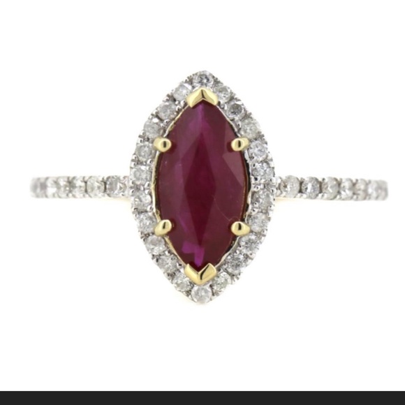 Gold and Red Gemstone Ring